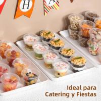 Juego De 50/100 Copas De Plástico Desechables De 300ml 10oz Con Tapa Transparentes Para Alimentos Postres Pasteles Snacks Servicio De Fiesta - details 7