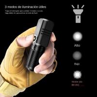 Linterna Mini LED Recargable XHP50 1500lm Fuerte Puede Apagarse Con Un Click Iluminación Al Aire Libre Impermeable Distancia De Iluminación > 500 Metros Aleación De Aluminio Negro - details 4