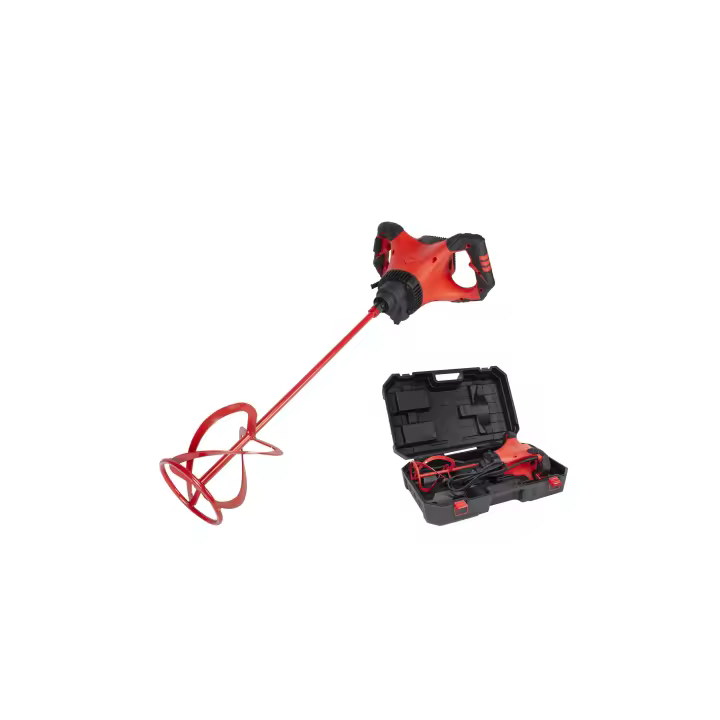 RUBÍ 26974 | Mezclador Eléctrico 1800W | Mezcla de Adhesivos, Cementos, Resinas, Pinturas… | Evita la creación de burbujas y/o grumos | RUBIMIX-9 SUPERTORQUE + MALETINA | 230V 50/60Hz - 1