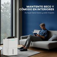 HOMCOM Deshumidificador 35L/día Depósito de Agua 5,5L Silencioso Deshumidificador Eléctrico con 3 Modos Pantalla LED Temporizador 24 H Bloqueo Infantil y Drenaje Continuo hasta 40-100㎡ Blanco - details 3