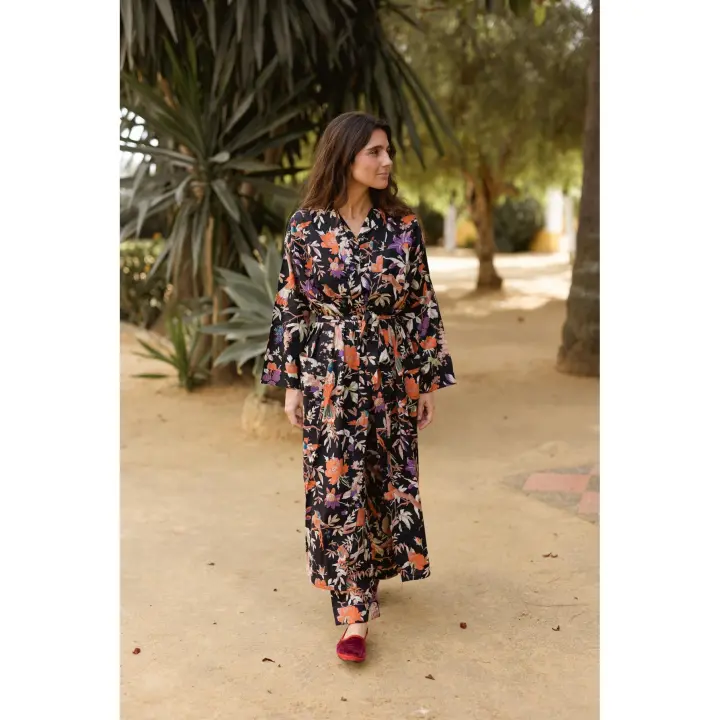 KIMONO ALGODÓN NEGRO - 1