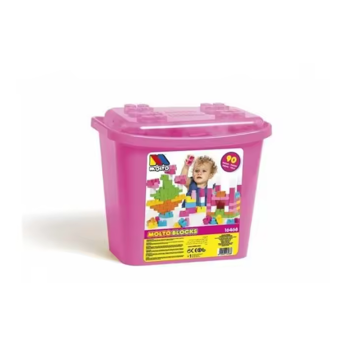 Caja rosa 90 bloques de construcción de Molto - 1