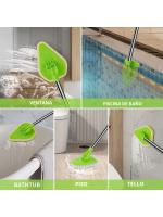 Limpieza Multifuncional Esponja De Télescopio En Forma De Triángulo Para Baño Y Cocina Cepillo De Limpieza De Piso Herramienta Ecológica De Nylon - details 2