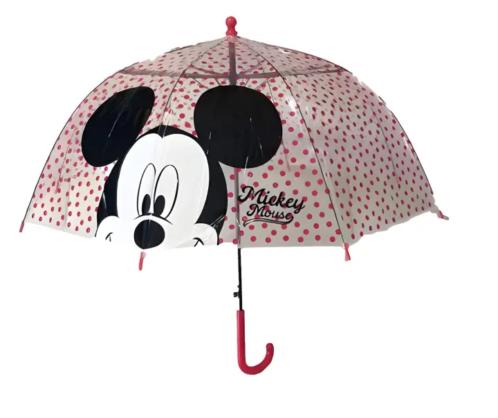 Arditex Paraguas Transparente Mickey Mouse Disney 65 Cm Resistente Al Agua - 1