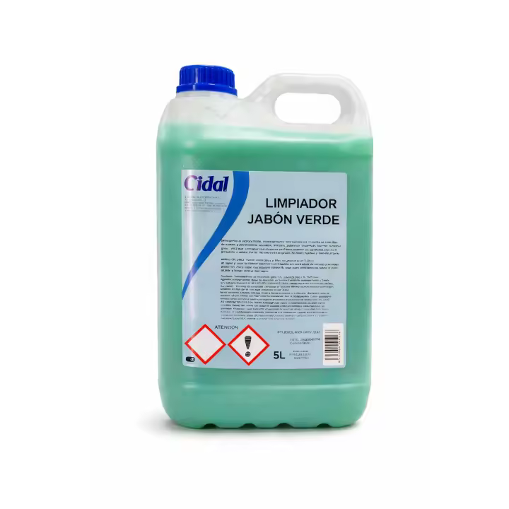 Limpiador de Suelos CIDAL Jabón Verde - 5L Efectivos y Neutro - 1
