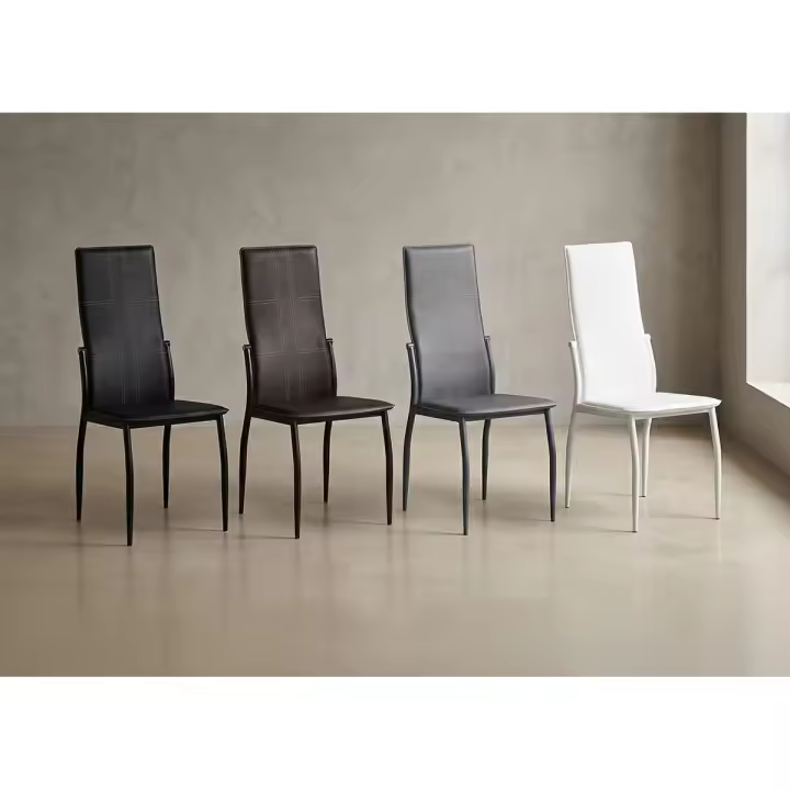 Silla de Comedor en Polipiel/Metal Blanco C-01, 6 unidades - 1