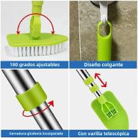 Limpieza Multifuncional Esponja De Télescopio En Forma De Triángulo Para Baño Y Cocina Cepillo De Limpieza De Piso Herramienta Ecológica De Nylon - details 6