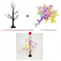 Arbol De Birch Artificial Con Luces De Mariposa Colorido 23.62 Pulgadas Con 24 Luces LED Cálidas Powered Por USB O Batería Lámpara De Escritorio Decoración De Navidad Y Halloween - details 8