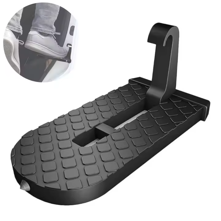 XOKOTAKI Pedal para Puerta de Coche, Escalón Plegable para Vehículo, Antideslizante para Alcanzar el Techo, con Martillo de Seguridad para Emergencias. para Coches, Caravanas y Camiones. - 1