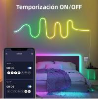 Tira De LED Neón Bluetooth USB 5M/16.4FT WS2812B RGBIC DC5V Con Efecto De Persecución Para Decoración De Pared Y Habitación - details 5