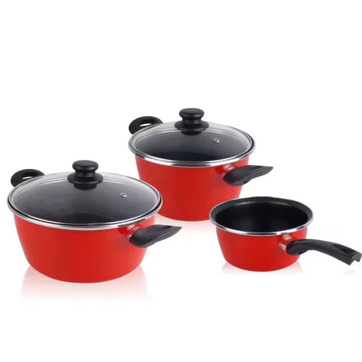Magefesa GRANA Batería de Cocina 5 piezas, Inducción, Antiadherente, Libre PFOA, Acero Vitrificado, Libre PFOA, , Rojo - 1