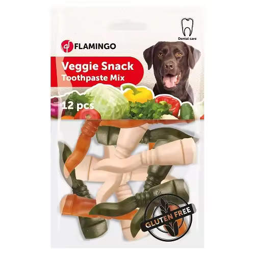 Flamingo Snacks Dentales Veggies Pasta de Dientes 7,5 cm - 12 uds - 1