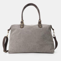 1990s Bolso de loneta para mujer de piel con asas grandes - details 1