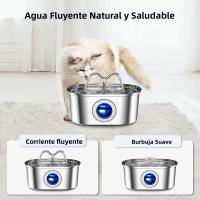 Fuente Automática De Agua Para Gatos Y Perros 108oz/3.2L Con Bomba Silenciosa Y Luz LED Acero Inoxidable Dispensador De Agua Para Mascotas - details 7