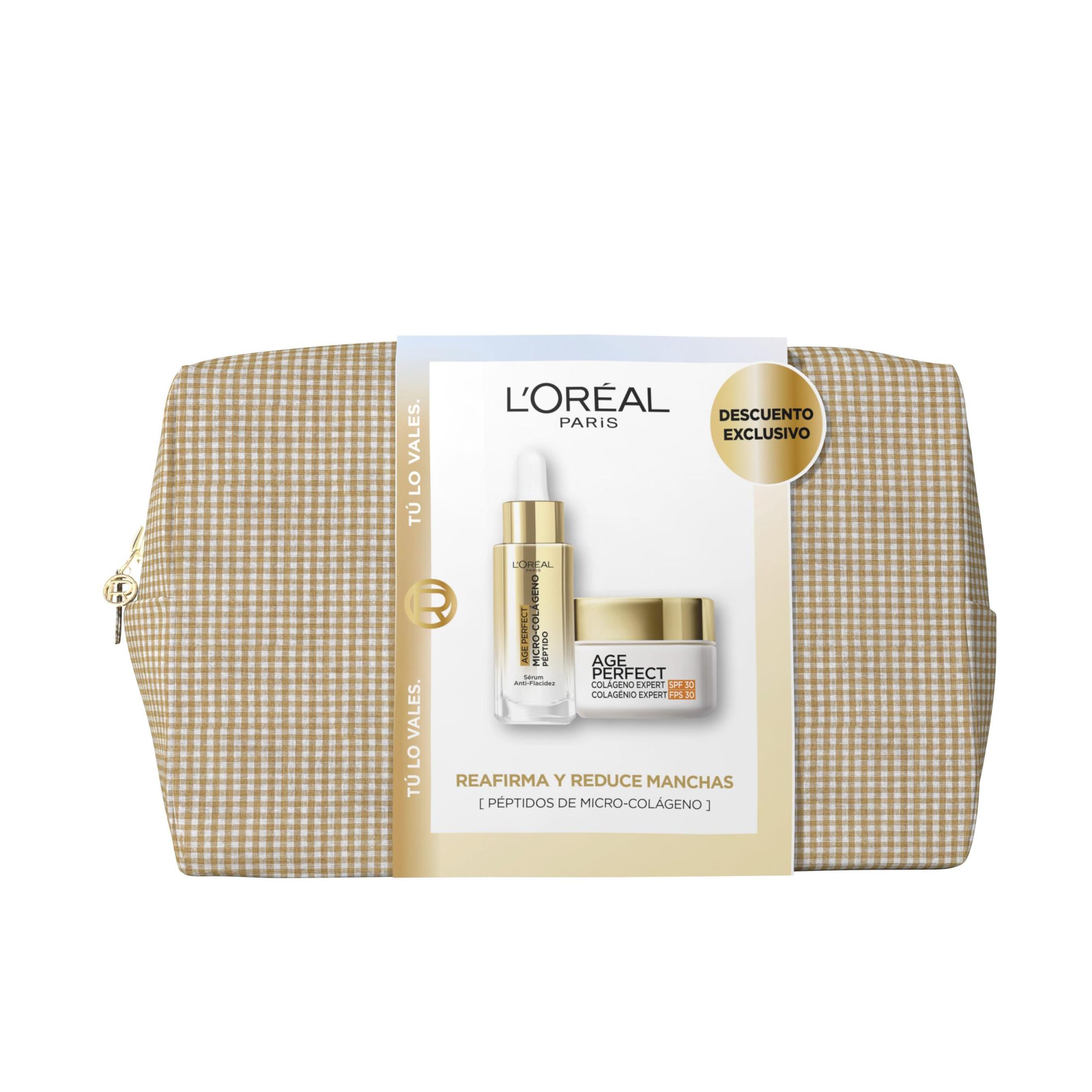 L’Oréal Paris | Cofre del Día de la madre Age Perfect, Sérum Reafirmante de 30 ml y Crema Facial SPF 30 de 50ml, con Péptidos y Antioxidantes para Regenerar, Reafirmar y Proteger la Piel Madura