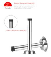 Parador De Puerta De Acero Inoxidable De Tamaño Extendido Con Punta De Goma Antideslizante Y Antiseña Protector De Pared Para Sliding - details 12