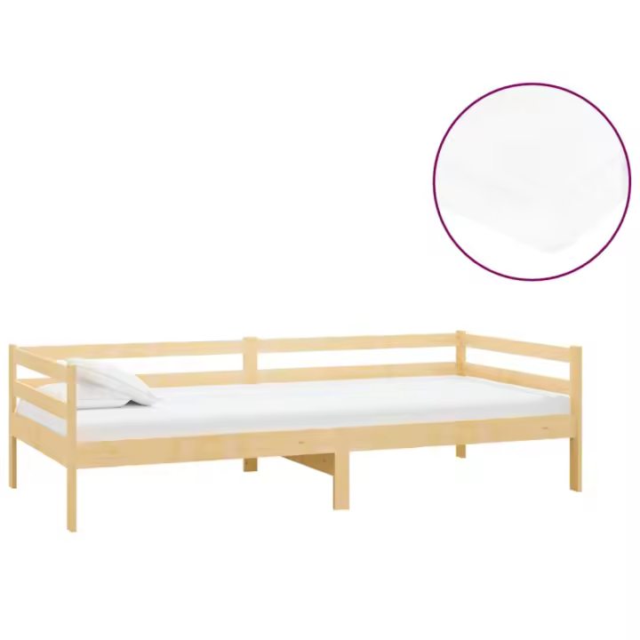 vidaXL Sofá cama con colchón madera de pino maciza 90x200 cm - 1