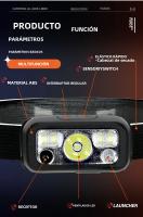 Linterna Frontal LED Recargable Mini Con Sensor Torch De Mano Para Camping Y Búsquedas Luz De Cabecera Potente Y USB - details 12