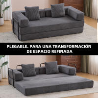 Sofá cama convertible de chenilla suave, asiento doble, no requiere montaje - tela resistente a los arañazos, imprescindible para apartamentos cómodos - details 6