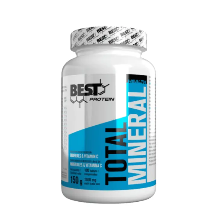 Best protein Total Mineral - 100 tabls. Complemento Mineral con Calcio, Magnesio, Zinc, Hierro y Potasio - 1