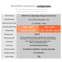 M4430 Voltímetro Y Amperímetro Digital De 4 Dígitos 0-100V/10A Con Pantalla Dual Roja Y Azul Medidor De Voltaje Y Corriente Tester Detector - details 0