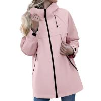 Chaqueta De Ventisca Para Mujer Casual Con Cierre De Cremallera Y Gorro Impermeable Y Resistente Al Viento Para Escalada Montañesa - details 16