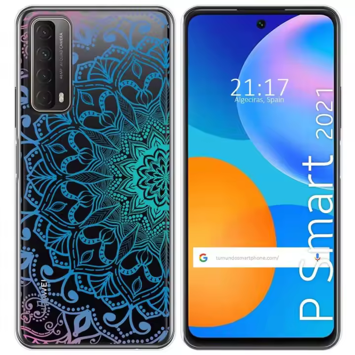 Tumundosmartphone Funda Gel Transparente para Huawei P Smart 2021 diseño Mandala Dibujos - 1