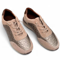 Zapatos Deportivos Mujer Flexpies 327N en Piel Beige con Cordones Elásticos - Cómodos, Ultraligeros y con Plantilla de Memory Foam para Uso Diario - details 3