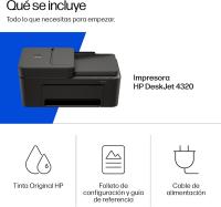 HP DeskJet 4320 - Impresora Multifunción | Incluye 2 Cartuchos de Tinta (Color y Negro) Apple AirPrint Imprime Escanea y Copia Blanco & Negro y Color, Alimentador Automático de Documentos (ADF), Wi‑Fi Doble Banda | 6 Meses de Instant Ink Incluidos, Negro - details 8