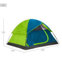 Aktive - Tienda de campaña tipo iglú 4 personas, una habitación, medidas 240x210x130cm, doble techo antilluvia, puerta doble con cremallera y mosquitera superior, carpa camping - details 3