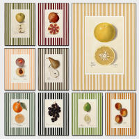 Pintura En Lienzo Moderna De Granja Para Cocina Con Frutas Naranja Uva Melocotón Arte De Pared Para Sala De Estar Decoración Clásica Sin Marco - details 1
