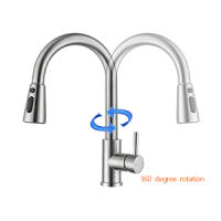 Grifo de cocina con rociador extraíble, de níquel cepillado, monomando, para fregadero de cocina con rociador extraíble, de acero inoxidable, moderno, comercial, para cocina de estilo rústico, caravana o autocaravana. - details 4