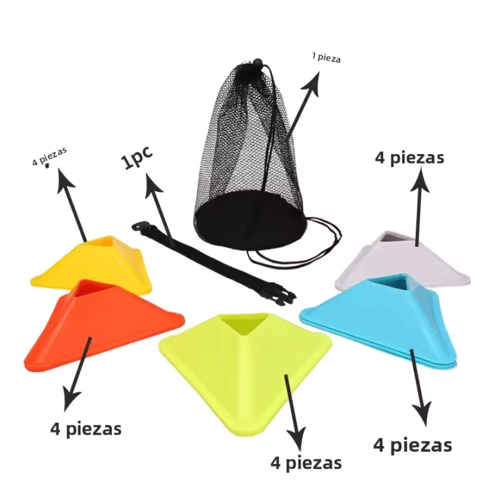 20PCS 40PCS Conos De Entrenamiento De Fútbol Triángulos Para Práctica En Campo Deportivo Agilidad Equipamiento Portátil Para Niños Y Adultos - 1