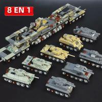 Bloques De Construcción Militar WW2 Tanque De Asalto Karrh Cannon 8en1 Juguetes Educativos Para Niños Bloques De Armas De Ejército Compatible Con Lego - details 0