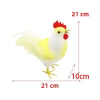 Estatua De Gallo Simulada Con Plumas Animal Ornamento Creativo Y Divertido Para Escritorio Jardín Patio Jardín Arte Ornamentos - details 5