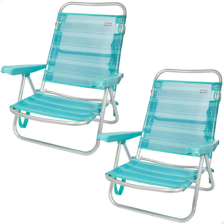 Silla multiposición aluminio Aktive - mediterráneo, Silla de playa, Silla baja de playa, Silla playera - 1