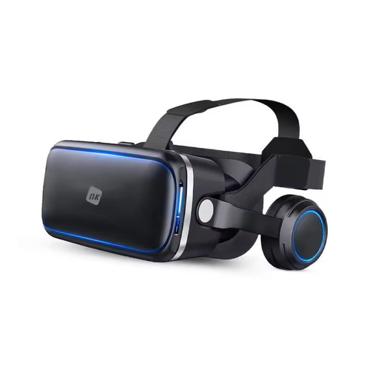 NK Gafas 3D VR para Smartphone - Gafas Inteligentes de Realidad Virtual con Audio para Smartphone de 4.7" - 6.53", Ángulo de Visión 90 - 100 grados, Giro 360º, Objetivo y Pupila Regulable - Negro - 1