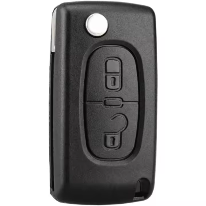 CA Carcasa de llave Sollbry de 2 botones compatible con CE0523, llave plegable para Peugeot 207, 307, 308, 407, 408, 3008, 5008, Citroën C2, C3, C4, C5, C6 y C8 (2 botones, CE0523) - 1