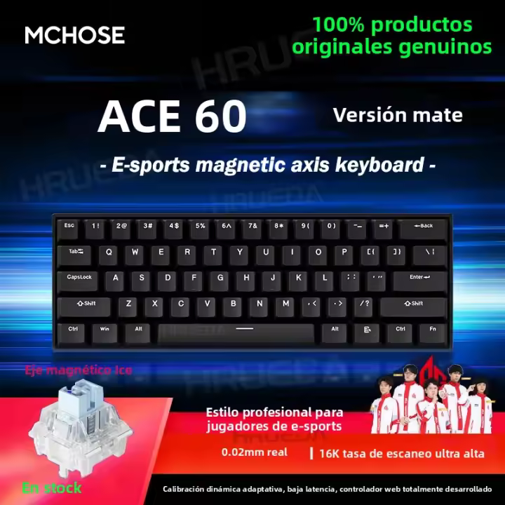 MCHOSE Ace 60 pro 68 Teclado Mecánico Con Eje Magnético 0.01ms Latencia RT 0.01mm 128K Personalizable Para Esports Y Gaming Con Retroiluminación RGB - 1