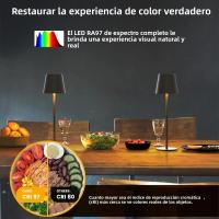 Lámpara De Escritorio LED Táctil Recargable 3 Colores Ajustable Para Dormitorio Sala De Estar Bar Comida Lectura Iluminación - details 7