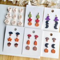 Set De 9 Cortadores De Arcilla Poliema Para Otoño Recogida Tema Calabaza Hoja Hongo Luna Múltiples Uso Para DIY Joyería De Halloween - details 1