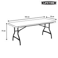Lifetime - Mesa rectangular ultrarresistente blanca, 6 personas, medidas 182x76x74 cm, máx. peso soportado 907 kg, mesa exterior e interior para jardín, terraza, eventos y catering, camping - details 7