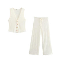 Willshela Conjunto De Moda Para Mujer 2 Piezas Top De Tangara Y Pantalones Vintage Con Cintura Alta Conjunto Chic De Verano - details 4