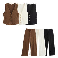 Willshela Conjunto De Moda Para Mujer 2 Piezas Top De Tangara Y Pantalones Vintage Con Cintura Alta Conjunto Chic De Verano - details 2