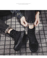 Botas De Cuero Impermeables Para Hombre Botines De Moda Casual Para Otoño Y Primavera Zapatos De Deporte De Media Calf High Para Senderismo Exterior - details 34