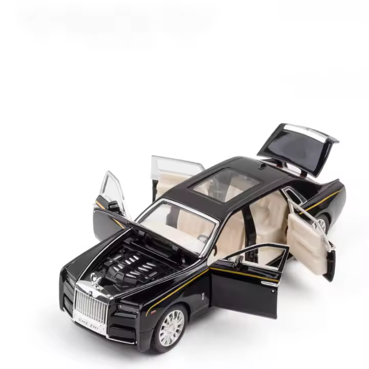 Modelo De Coche Rolls Royce Phantom a Escala 1:32 Metal Con Luz Y Sonido Puertas Abiertas Función De Retroceso Regalo Para Niños - 1