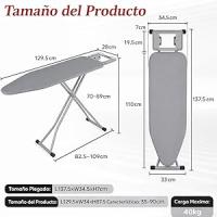 T-LoVendo Tabla de Planchar Grande y Plegable con Altura Regulable Desde 70 a 90cm | 120x35cm | Estructura metálica | Soporte de Plancha Antideslizante | Funda rellena de algodón Resistente al Calor | Ligera - details 1
