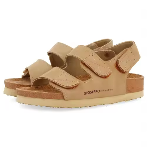Sandalias bio GIOSEPPO KRAPINA con triple velcro en marino y taupe. - 1