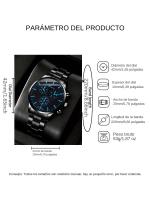 Reloj De Cuarzo Para Hombre Con Correa De Aleación Negra Y Escala 2 Piezas Regalo Con Reloj De Pulsera De Aleación Negra - details 5