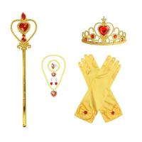 Juego De Accesorios De Cosplay De Elsa Princesa Con Guantes Varita Corona Joyería Peluca Rizada Para Niñas Disfraz De Reina De Hielo - details 8